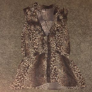 Leopard tank blouse